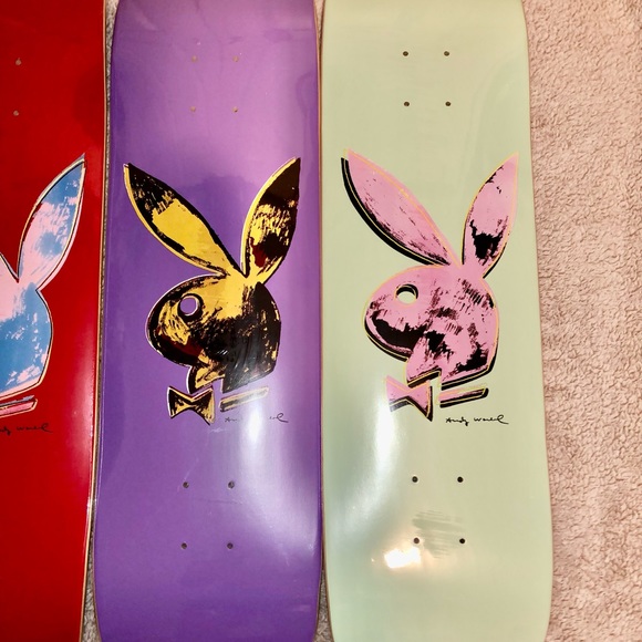 COPY - Brand New/Sealed/Unopened Andy Warhol Playboy Skateboard FULL SET - Picture 9 of 12